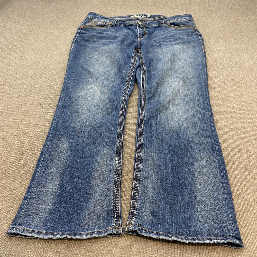 Seven7 Luxe Bootcut Jeans Womens 20 Blue Med Wash Stretch Western Boho Y2K